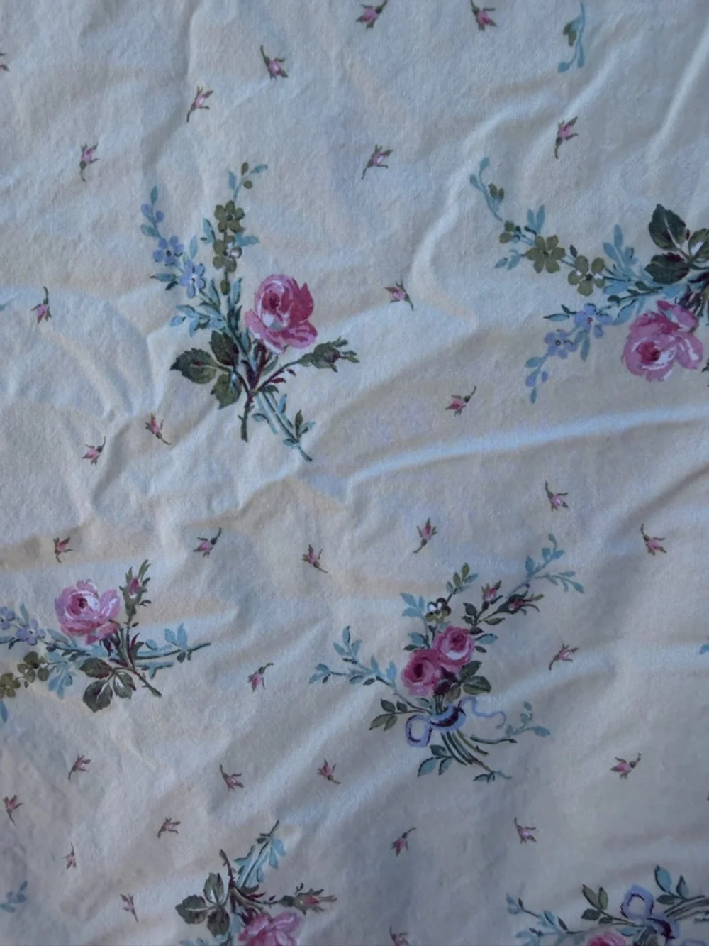 VTG Lauren Ralph Lauren Garden Cove Green Floral Twin Flat Sheet CUTTER CRAFTS